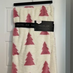 Rachel Zoe Oversized Throw Pink Christmas Trees Blanket
